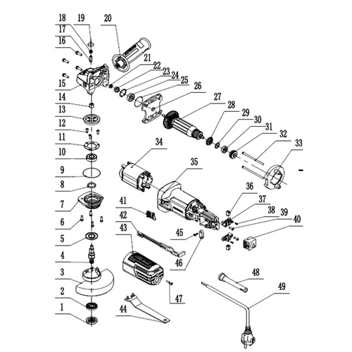Angle Grinder Electric 115𝑚𝑚 0.95𝑘𝑊 iNGCO-