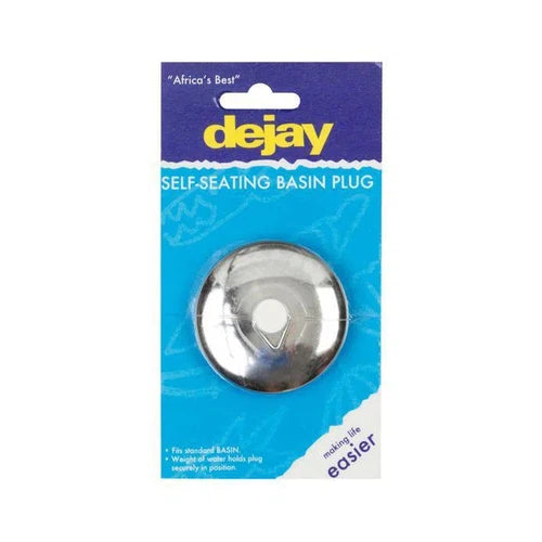 Basin Plug Prop Self Seating Chrome-Basin-Dejay-32mm-diyshop.co.za