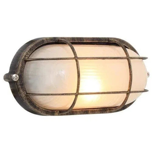 Bulkhead Oval Aluminium+Gridⓓ-Black/Gold-