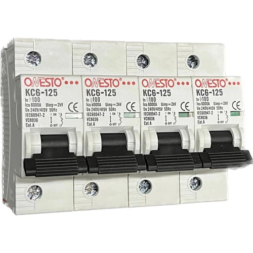 Circuit Breaker MCB DIN Onesto-4𝑃ole-80𝐴 6𝑘𝐴-