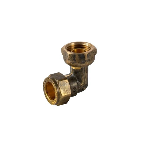Compression Brass Elbow Swivel-15ππ x 1/2"F-