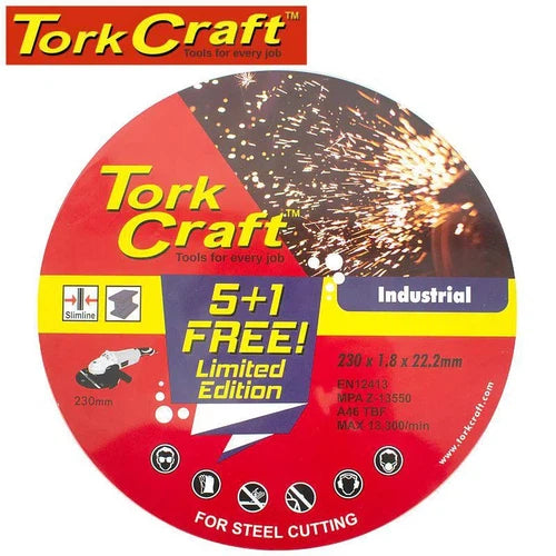 Cutting Disc Steel Industrial Slim Tork Craft-⌀230 x 𝙩1.0mm-6 Pack-