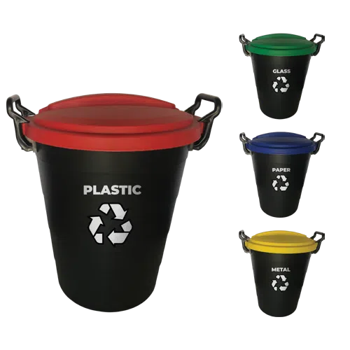 Dustbin with Lock Lid-Green-70ℓ-