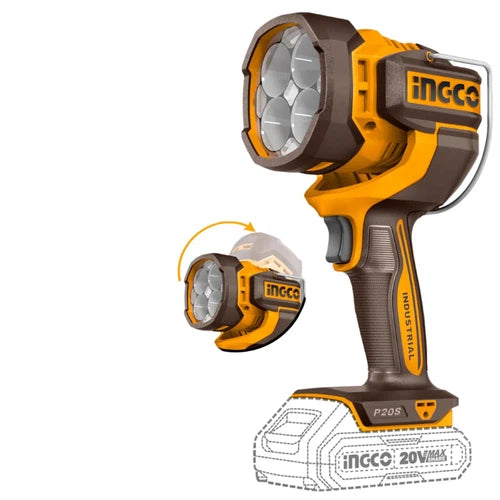 Linterna de trabajo inalámbrica 20W 2000 lúmenes iNGCO