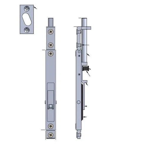 Flush Bolt for Aluminium Door ALUFAB-150x19mm-Aluminium-
