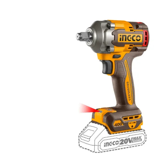 Impact Wrench Cordless 20π 1/2" iNGCO-400π-π-Tool Only-