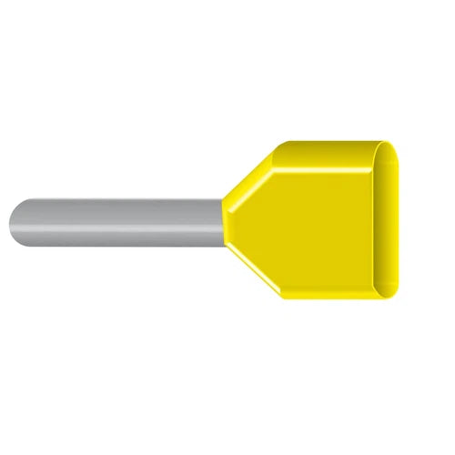 Insulated End Sleeve Boot Lace Ferrules-Double 6.0ππΒ² Yellow-