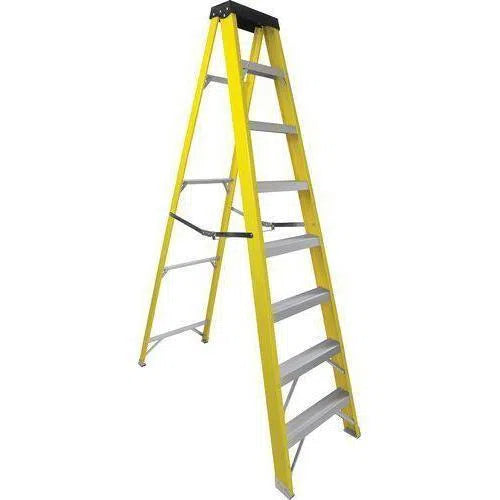 Ladder A-Frame Fibreglass Yellow-8 Step (2.1m)-