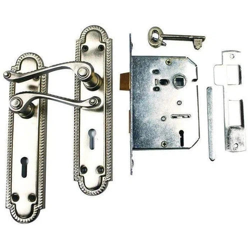 Lockset Georgian 8" Keyhole-Chrome Plated-