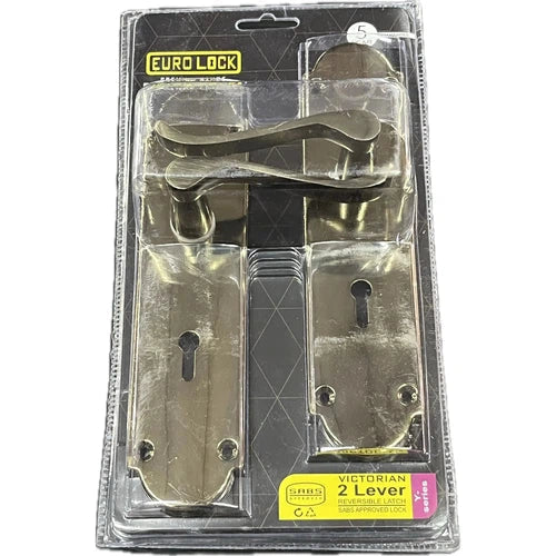 Lockset Victorian Scroll 8'' Keyhole-Bronze-