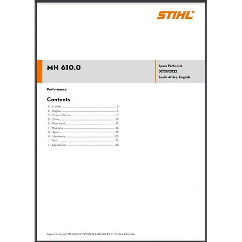 Parts List & Diagram MH610.0 STIHL-