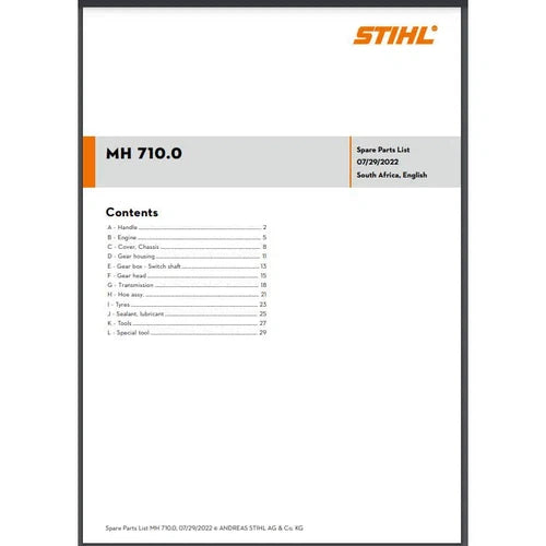 Parts List & Diagram MH710.0 STIHL-