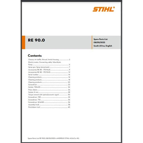 Parts List & Diagram RE90.0 STIHL-