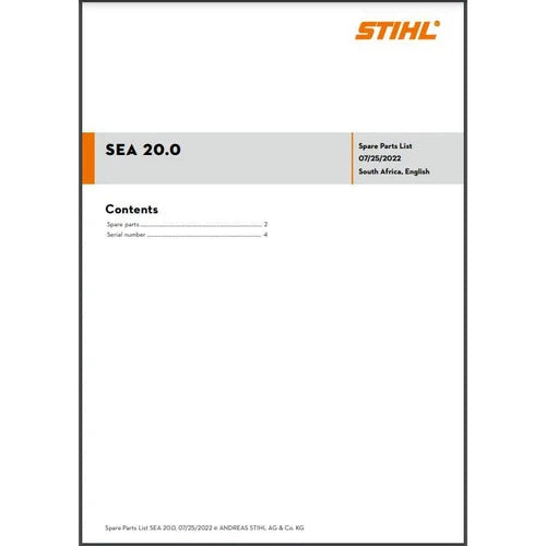 Parts List & Diagram SEA20.0 STIHL-