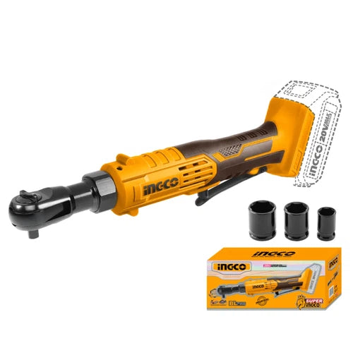 Destornillador de trinquete inalámbrico de 20 mm y 3/8" de 65 mm iNGCO
