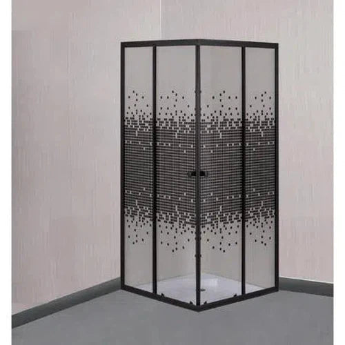 Shower Door Square Corner Slidingⓓ-Chrome/Clear-