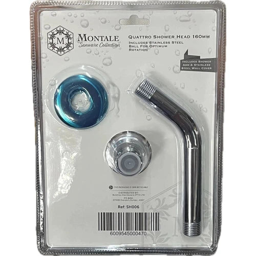 Shower Head Square Poly with Arm Montale-160x160ππ-Silver-