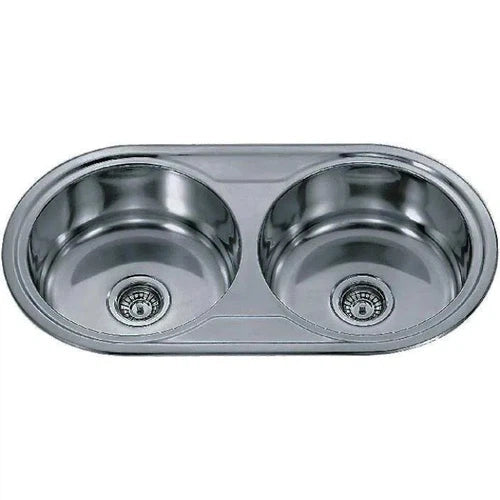 Sink Drop In Double Bowl Round-
