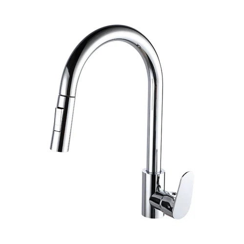Tap Sink Kitchen Mixer Pull out Spout Rounded Lever-Chrome-