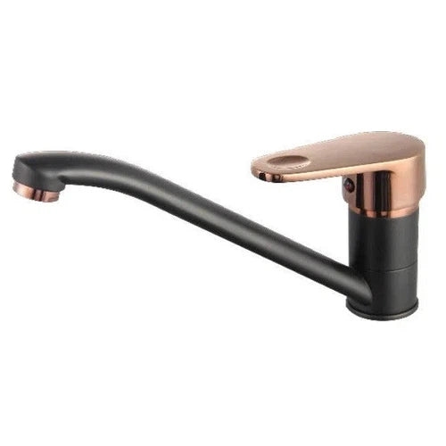 Tap Sink Mixer Deck Long Rounded Lever-Black/Rose-