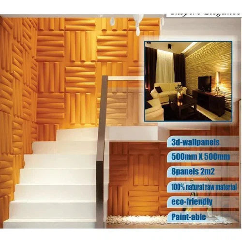 Wall Panel 3D PUⓓ-5005 Glacier-White-2m2(8pc)