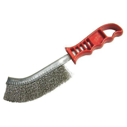 Wire Brush Brass Red Handle-