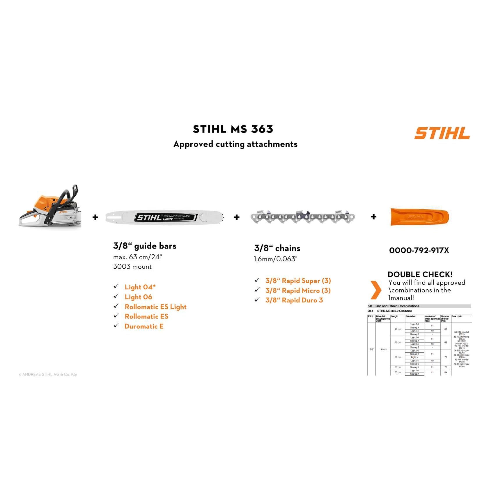 منشار سلسلة بنزين 3.5 لتر MS363 STIHL