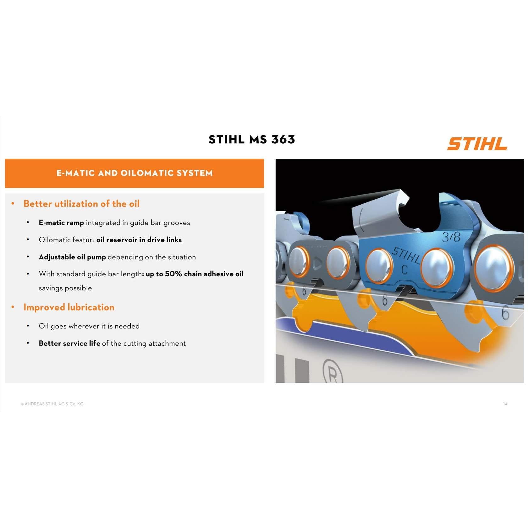 منشار سلسلة بنزين 3.5 لتر MS363 STIHL