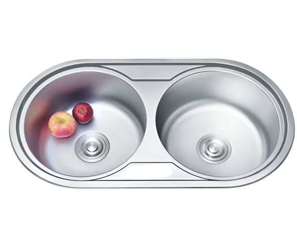 Sink Drop In Double Bowl Round