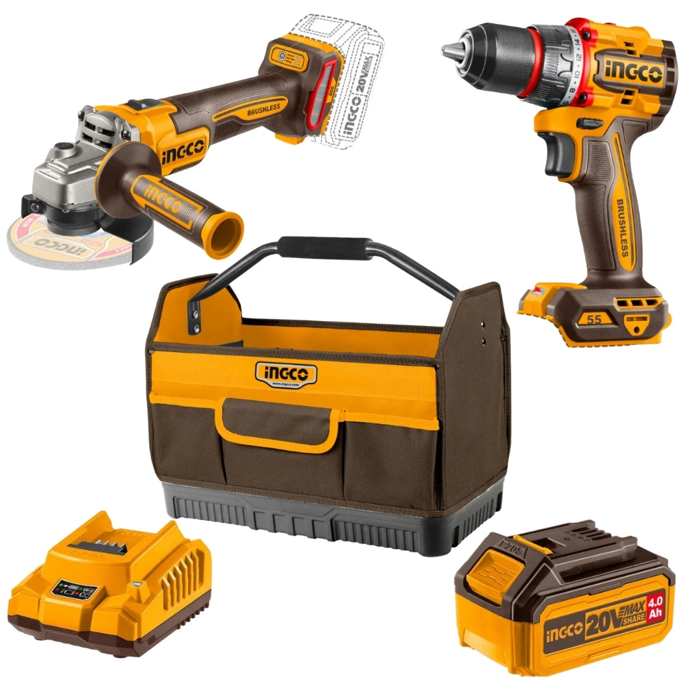 Grinder & Drill Cordless 20𝑉 Hobby Combo iNGCO