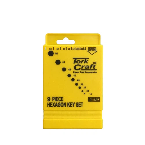Allen Hex Key Set 9pc in Case Tork Craft-Allen Keys-Tork Craft-diyshop.co.za