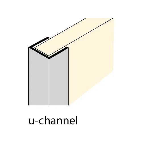 Aluminium Board Channel U-𝑤16 x 𝑇1.6𝑚𝑚 x 𝐿2.5𝑚-