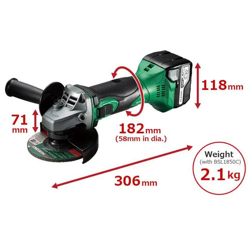 Angle Grinder Cordless 125𝑚𝑚 18𝑉 SET HiKOKI-