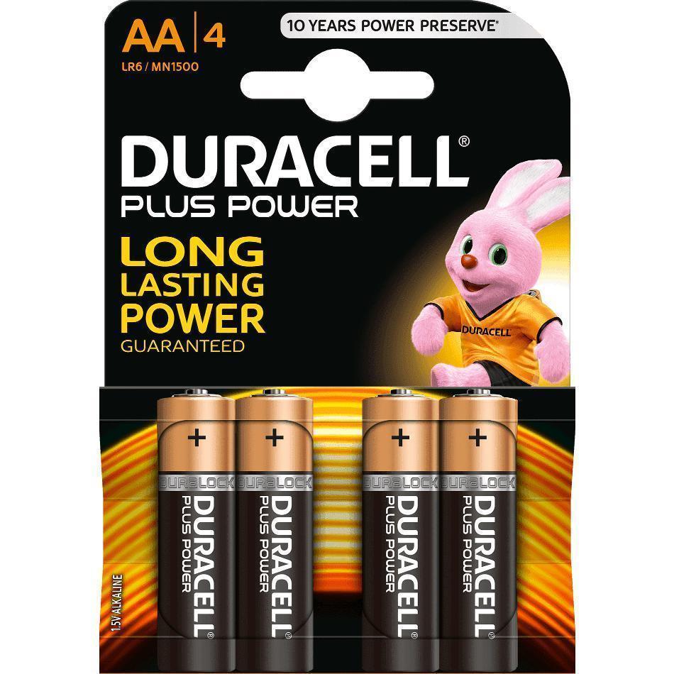 Battery 1.5𝑉 AA Duracell Plus-Batteries-Duracell-4 Pack-diyshop.co.za