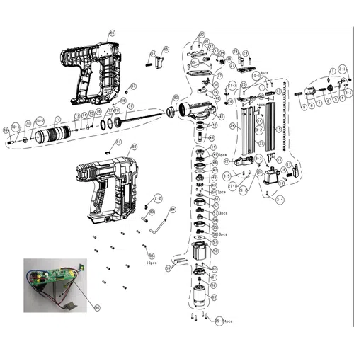 Brad Nail Gun Cordless 20𝑉 iNGCO-Tool Only-35mm-