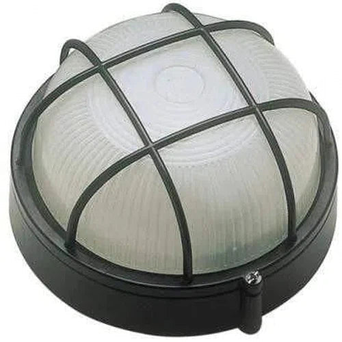 Bulkhead Round Aluminium+Gridⓓ-Black-