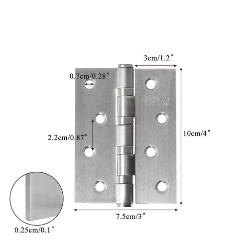 Butt Hinge Bearing Stainless Steel-Hinges-Archies Hardware-100mm-diyshop.co.za