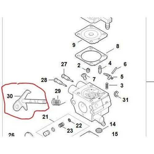 Carburettor for FS38 4140 STIHL-4140/34 (for stop cable)-