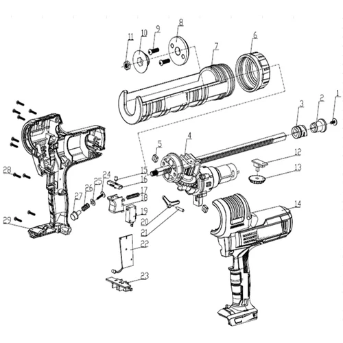 Caulking Silicone Gun Cordless 20𝑉 iNGCO-Tool Only-