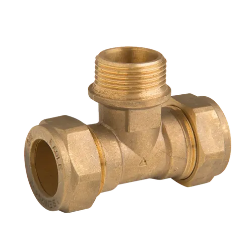 Compression Brass Tee Male