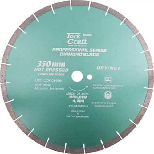 Cutting Wheel Diamond Concrete Tork Craft-350x25.4mm-
