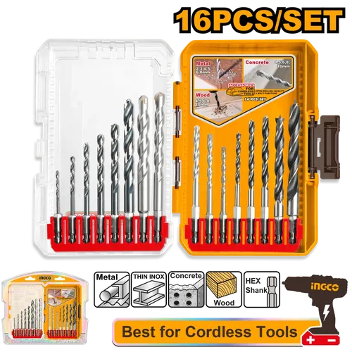 Drill Bit Set Wood Steel Masonary iNGCO-