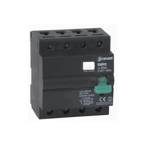 Earth Leakage RCCB SAMITE Schenker-80𝐴 30𝑚𝐴 3𝑘𝐴-3𝑃ole+N-