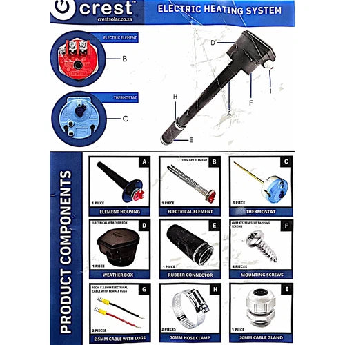 Elemento para Geyser Solar de Baja Presión CrestSolar 