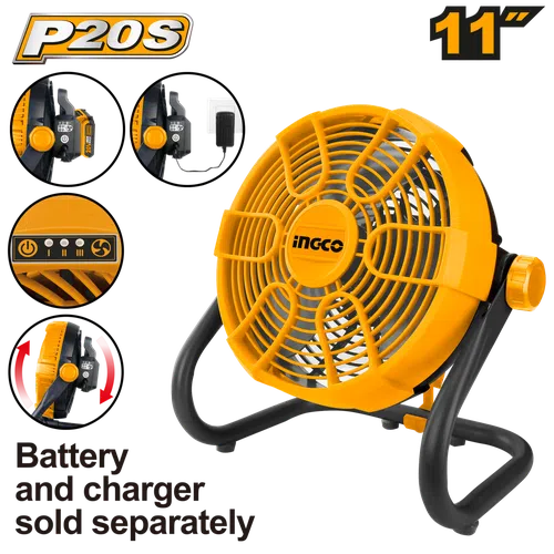 Ventilador inalámbrico/eléctrico 20𝑉 280𝑚𝑚 iNGCO