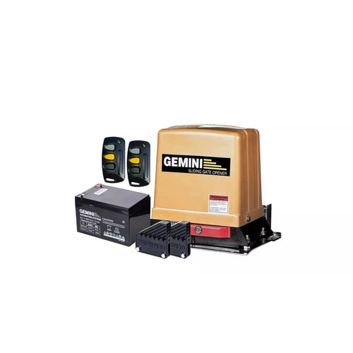 Gate Motor Sliding 12𝑉 Gemini-7𝐴𝒉-(Motor+Bat+2xRmt+BaseP)-