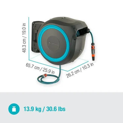 Hose Reel Wall-Mounted Hose Box RollUp Gardena-⌀13𝑚𝑚 x 𝐿35𝑚-