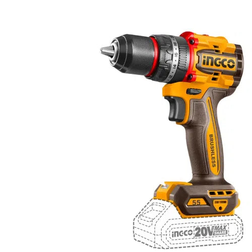 Taladro de impacto inalámbrico con mandril metálico de 20 mm iNGCO