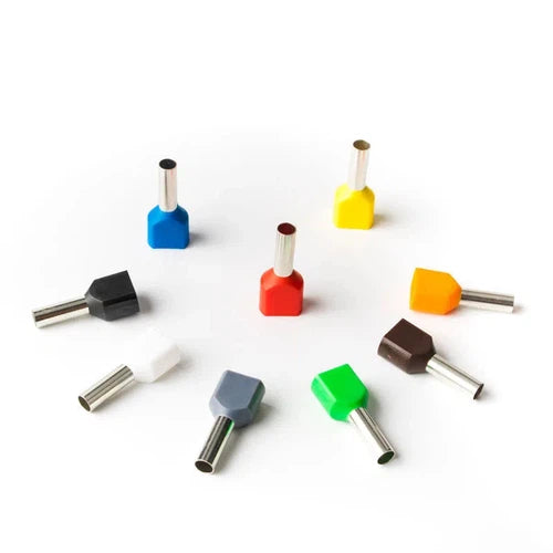 Insulated End Sleeve Boot Lace Ferrules-Double 1.0𝑚𝑚² Red-