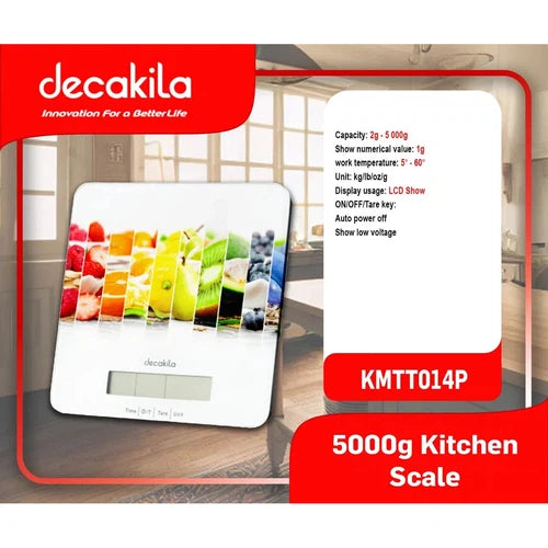 Báscula de cocina para alimentos 2-5000𝑔 decakila